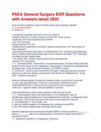 PAEA General Surgery EOR Questions with Answers latest 2025