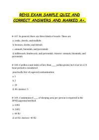 REHS EXAM SAMPLE QUIZ AND CORRECT ANSWERS AND MARKED A+