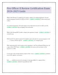 Fire Officer II Review Certification Exam 2024-2025 Guide