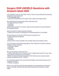 Surgery EOR UWORLD Questions with Answers latest 2025