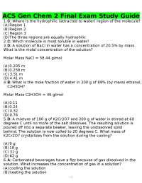 ACS General Chemistry 2 Final Exam Study Guide