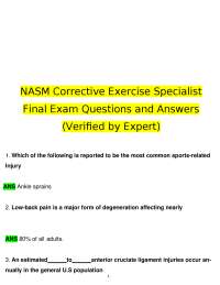 NASM Corrective Exercise Specialist Exam: Q&A for Certification Prep