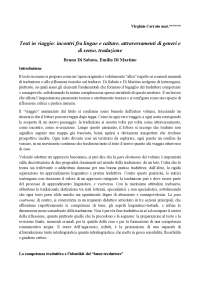 Relazione critica saggio Testi in viaggio (Di Martino e Di Sabato)