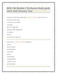 NUR 146 Module C Perfusion Study guide 2024-2025 Practice Test