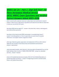 4N051 Set 1A – Part 1- SSgt Self‑Test”- Air Force Aerospace Medical Service (AFSC 4N0X1 Ex