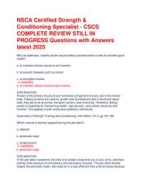 NSCA Certified Strength & Conditioning Specialist - CSCS COMPLETE REVIEW STILL IN PROGRESS