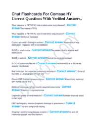 Chat Flashcards For Comsae HY Correct Questions With Verified Answers,.