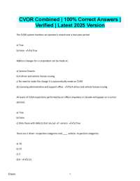 CVOR Exam Questions and Answers 2025: Latest Verified Version