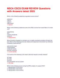 NSCA CSCS EXAM REVIEW Questions with Answers latest 2025