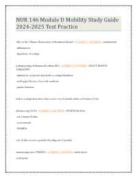 NUR 146 Module D Mobility Study Guide 2024-2025 Test Practice