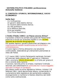 Sistema politico italiano - appunti completi (Seddone)