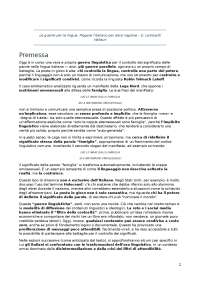 RIASSUNTO Le guerre per la lingua - Vallauri