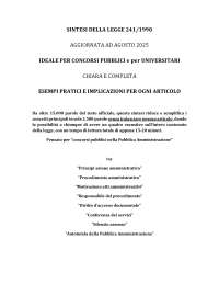 SINTESI DELLA LEGGE 241/1990 - AGGIORNATA AD AGOSTO 2025 - IDEALE PER CONCORSI PUBBLICI