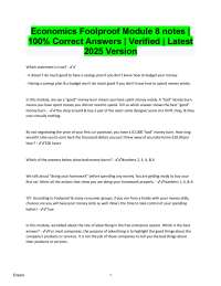 FoolProof Economics Module 8 (2025/2026) | Verified | Exam-Ready File
