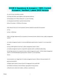 CVOR Exam Questions and Answers 2025