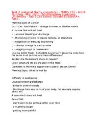 Test 2 material (fairly complete) - NURS 372 - Adult Nursing - Mrs. Hart - Southeastern Lo