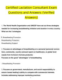 Certified Lactation Consultant Exam Q&A: Breastfeeding Practices and Support