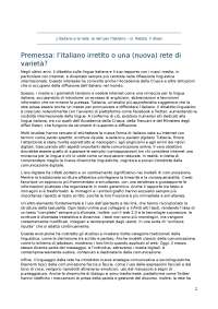 L’italiano e la rete, le reti per l’italiano