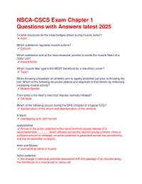 NSCA-CSCS Exam Chapter 1 Questions with Answers latest 2025