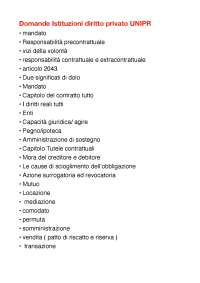 Domande istituzioni diritto privato UNIPR