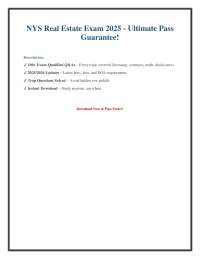 NYS Real Estate Exam CHEAT SHEET 2025/2026 - Pass Guaranteed!