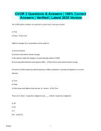 CVOR Commercial Vehicle Operations Exam 2 (2025/2026) | Verified | Exam-Ready File