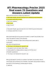 ATI Pharmacology Proctor 2025 final exam 70 Questions and Answers Latest Update
