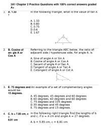 Trigonometry Practice Questions and Solutions