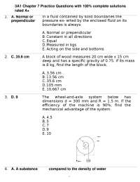 Fluid Mechanics Practice Questions with Solutions