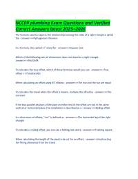NCCER plumbing Exam Questions and Verified Correct Answers latest 2025–2026.pdf
