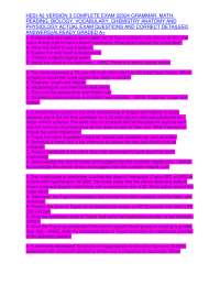 HESI A2 VERSION 3 COMPLETE EXAM 22024 GRAMMAR, MATH, READING, BIOLOGY, VOCABULARY, CHEMIST