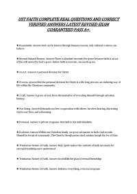 UST FAITH COMPLETE REAL QUESTIONS AND CORRECT VERIFIED ANSWERS LATEST REVISED EXAM GUARANT