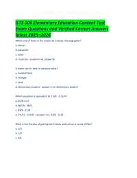 ILTS 305 Elementary Education Content Test Exam Questions and Verified Correct Answers lat