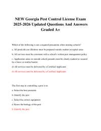 Georgia Pest Control License Exam: 2025-2026 Questions and Answers