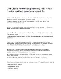 Welding Defects and Non-Destructive Testing (NDE) Methods