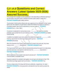 CJ1 ch.8 Questions and Correct Answers (Latest Update 2025-2026) Assured Success,.
