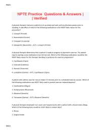 NPTE Physical Therapy Exam Practice Questions and Answers