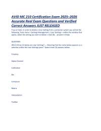 AVID MC 210 Certification Exam 2025–2026 Accurate Real Exam Questions and Verified Correct