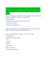 PLTW Biomedical Science Exam Questions and Verified Correct Answers latest 2025–2026.pdf