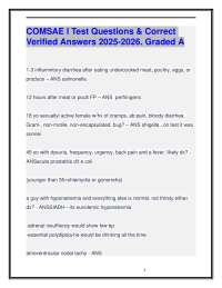 COMSAE I Test Questions & Correct Verified Answers 2025-2026. Graded A