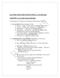 LECTURE NOTES FOR CONSITUTIONAL LAW 2025-2