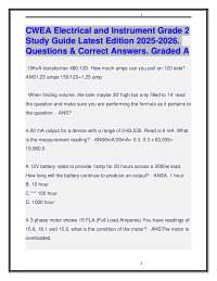 CWEA Electrical and Instrument Grade 2 Study Guide Latest 2025-2026. Questions & Answers.