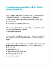 Hypertension questions abfm EXAM WITH ANSWERS