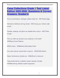 Cwea Collections Grade 1 Test Latest 2025-2026.Questions & Correct Answers. Graded A