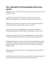 OCI - Operations Test Prep questions with correct answers