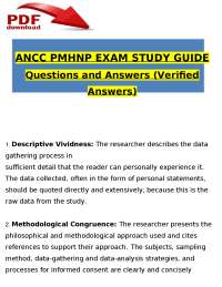 ANCC PMHNP EXAM STUDY GUIDE