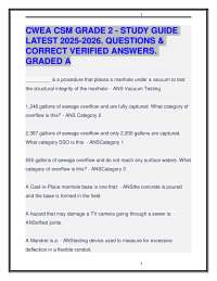 CWEA CSM GRADE 2 - STUDY GUIDE LATEST 2025-2026. QUESTIONS & CORRECT ANSWERS. GRADED A