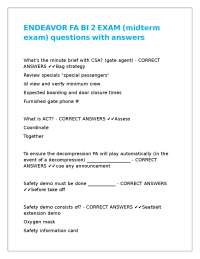 ENDEAVOR FA BI 2 EXAM (midterm exam) questions with answers