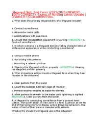 Lifeguard Test: Red Cross (2025/2026) NEWEST- 100% CORRECT), Exams of Nursing Latest Updat