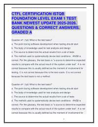 CTFL CERTIFICATION ISTQB FOUNDATION LEVEL EXAM 1 TEST BANK NEWEST UPDATE 2025-2026.GRADE A